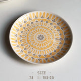 Popxstar  Ceramic Round Shape Floral Plates Dinner Sets Large Capacity Large Plate Dessert Salad Plate Beautiful Table Tableware Services