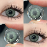 Popxstar 2pcs/Pair Graduation Color Contact Lenses Myopia Green Purple brown Yearly Colored Lens Natural Dioptric Eye with shimmer
