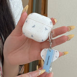 Popxstar  INS Niche Point Bowknot Peach Heart Pendant Cute Silicone Earphone Case For AirPods Pro 2 3 4 Soft Cover Shockproof Non-slip