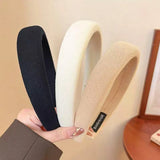 Popxstar  1/2/3/5pcs Wild Solid Color Sponge Headband for Women Fashion Girl Wash Face Wide Edge Simple Hair Band
