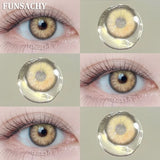 Popxstar  1 Pair Color Contact Lenses Beauty Eyes Pupils Fashion Makeup Beauty Cosmetics Soft Green Natural Brown Lens Yearly Use