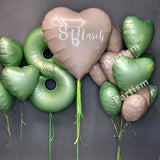 Popxstar 32/40inch Vintage Green Number Balloon With Retro Green Balloons Set for Happy Birthday Party Decorations Baby Shower Supply