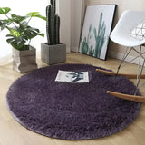 Popxstar Plush round carpet living Room Decoration Children's Bedroom fluffy white carpet non-slip blanket bedside design Room play mat