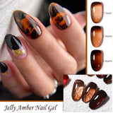 Popxstar 7ML Translucent Jelly Amber Gel Nail Polish Nude Color Semi Permanent Soak Off UV Nail Arts Manicure DIY Varnish Design
