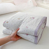 Double-Sided Design Summer Quilt Print Soft Comforter Lightweight Washable King Size Blanket for Bedroom Air Conditioner Quilt