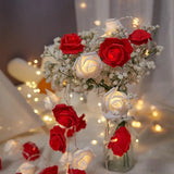 Popxstar 10LED Valentine's Day Rose String Lights Flower Garland Fairy Light Romantic Gift Valentine Anniversary Wedding Party Decoration
