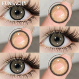 1 Pair Natural Gray Lenses Color Contact Lenses Doll Black Big Eye Contacts Makeup Cosmetics Yearly Use Blue Color Lens