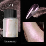 Popxstar Aurora Pearl Nude Pink White Nails Glitter Dust Chrome Moonlight White Rubbing on Powder Shell Mirror Pigment Nail Art Supplies