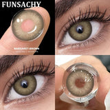 1 Pair AUDREY Contact Lenses for Eyes Colored  Softlens Beautiful Pupils Daily Wear Natural Brown Gray Lens Yearly Use