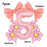 Popxstar  5pcs Bow Balloon Birthday Decorations Bow Tie Pink Balloon Bow Balloon Wedding Bride Shower Birthday Girl Decoration Bow Balloon