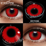 Popxstar  1 Pair yellow cosplay color contact lenses for eyes crazy Halloween cat Eye makeup Role playing Eye cosmetics red lens
