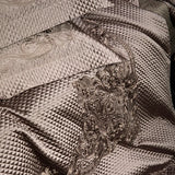 Popxstar  4Pcs European Luxury Brocade Silk Cotton Embroidery Bedding Set Soft Silky Duvet Cover Set With Quilted Bedspread Pillowcases