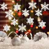 Popxstar  6pcs 3D white/laser snowflake hanging decorations, Christmas snowflakes, winter wonderland, New Year's party home decorations