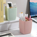 Popxstar  2pcs Bamboo-Like Plastic Desk Organizer with Pen Holder & Jewelry Storage - 3/4 Compartment Standalone Multi-Purpose Box