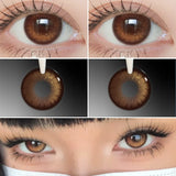 1 Pair Korean Hot Selling Lenses Color Contact Lenses With Prescription Myopia Lenses Pink Lenses High Quality Lenses
