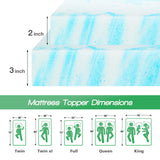 Popxstar 2-3 Inch Gel Memory Foam Mattress Topper Full Size Cooling Mattress Soft and Breathable Bed Topper School Bedroom Furniture