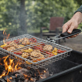 Barbecue Tools Folding Handle BBQ Grill Basket Non Stick Carbon Steel Grill Basket Multi-Functional Grill Mesh Outdoor Grill