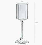 Popxstar Glass Hurricane Candle Holder Ribbed Glass Vase Crystal Wine Glass Decorative Candle Holders Wedding Centerpiece Home Decor