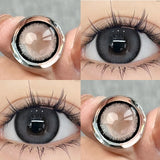 Popxstar 2PCS Colored Contact Circular Lenses Degree -0.00 to -8.00 Gray Eyes Beauty Pupil Nature Brown Makeup Lens