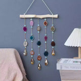 Natural wooden stick crystal Sunshine Catcher Light and Shadow Pendant Sun Catcher living room bedroom balcony wall decoration