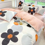 Popxstar  High-quality Home Pure Cotton Bedding Set 100% Cotton Skin-friendly Queen Duvet Cover Set with Sheets Comforter Cover Pillowcase