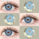 Popxstar  1pair Colorcon Contact Lenses Green Color Lens Natural Brown Eye Contacts Gray Pupils Beautiful Cosmetic Yearly Lenses