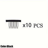 Popxstar  10/20/50Pcs Wig Combs To Secure Wig 6-Teeth Wig Comb Wig Clips With Cloth For Making Wig Caps Steel Material Clips Combs ForHair