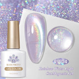 Popxstar 10ml Rainbow Purple Water Light Cat Magnetic Gel Nail Polish Shining Sliver-light Holographics Semi Permanent UV Gel