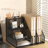 Desk Organizer Office Desktop File Rack Metal Bookstand Multi-function Storage Rack Office Supplies Folder Storage Box