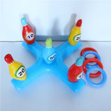 Popxstar Inflatable Pool Bowling Toss Game Inflatable Floating Hoops with Rings Outdoor Swimming Pool accessories Summer Water Play