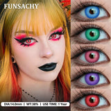 Popxstar  1Pair Candy Color Cosplay Contact Lenses for Eyes Pink Red Eye Makeup Contacts Yearly Pupils Green Halloween Softlens