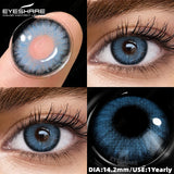 2pcs Natural Color Contact Lenses for Eyes Soft Gray Beautiful Pupil Brown Eyes Lens Yearly Makeup Blue Eye Contacts