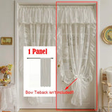 French White Embroidery Ruffle Tulle Curtains with Valance For Girls Bedroom Living Room Sheer Drapes Home Decor