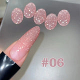 1-6pcs TC New Pink Naked Rose Crushed Diamond Gel Nail Polish Sparkling Explosion Flash Crystal Nail Art Shop Special