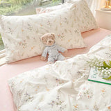 Popxstar Ins Pink Flowers Bedding Set Fashion Flat Sheet Duvet Cover No Filling Pillowcase Twin Full Queen Nordic Boy Girl Bed Linen