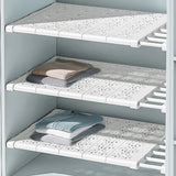 Popxstar NEW Adjustable Closet Organizer Kitchen Storage Shelves Space Saving Wardrobe Wall Mounted Rack Home Appliance Cabinet Holder1pc