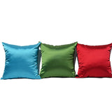 Popxstar Gloss surface solid color Silk satin pillowcase cushion cover 45x45cm 50x50cm 60x60cm Waist pillow 30x50cm