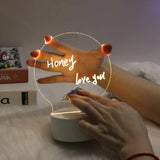 Popxstar Valentines Day Gift Message Board Lamp With Erasable Markers Rewritable Light Board For Desk Kids Bedroom Sleep Led Night Light Room Decor