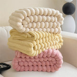 Popxstar New Imitation Rabbit Plush Warm Blanket Set or Only Blankets for Autumn Winter Soft Fluffy Warmth Lounger Sofa Throw Blankets