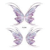 Popxstar Fairy Butterfly Wings Shiny Tattoo Sticker Waterproof Eyes Face Hand Body Art Fake Tattoos Women Makeup Dance Music Festival