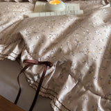 Popxstar  100% Cotton Pastoral Floral Print Ruffles Bow Princess Bedding Set Queen King Duvet Cover Set Bed Sheet/Fitted Sheet Pillowcases