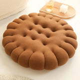 Popxstar Biscuit Shape Plush Cushion Soft Creative Pillow Chair Seat Pad Decorative Cookie Japanese Tatami Back Cushion Sofa Pillows