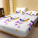 Popxstar Four Seasons Men and Women Simple Fashion Butterfly Print Sanding Bedspread Home Bedroom Hotel