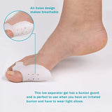 Popxstar 2PCS Silicone Toe Corrector Hallux Valgus Buffer Toe Separator for Men and Women Foot Skin Care Protectors Foot Pedicure Tools