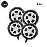 Popxstar  Racing Theme Party Decor Black and White Plaid Wheel Balloon Sport Car Traffic Light Balloon Kids Birthday Racing Party Supplies