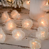 Popxstar Hawaii Plumeria Flower Garland LED String Lights Artificial Peony Flower Vine Fairy Lights For Wedding Party Home DIY Decoration