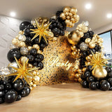 Popxstar Silver White Sequin Disco Balloon Garland Arch Kit 4D Silver Starburst Foil Balloons for Birthday Party Decorations Supplie
