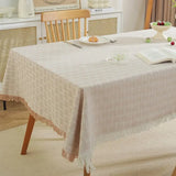 Popxstar  French Cream Style Fabric Dining Table Cloth High-end Decorative Cloth Photo Tablecloth Thickened Cotton and Linen Style