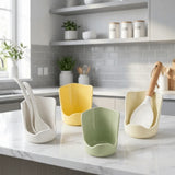 Cream-style Non-Slip Ceramic Spatula Holder Heat-Resistant Minimalist Pot Lid Storage Rack Water Tray Soup Spoon Rack Desktop
