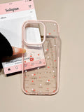 Popxstar  Lovely Red Cherry Shockproof Protective Clear Case for iPhone 17 Pro Max 15 13 14 16 Pro Max Soft Shockproof Cute Cover